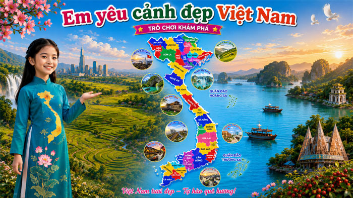 Trò chơi em yêu cảnh đẹp Việt Nam trong bài giảng hang Sơn Đoòng